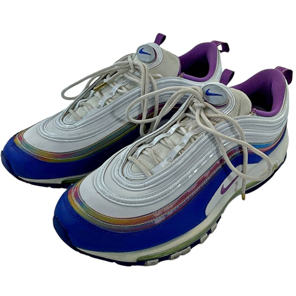 Nike Air Max 97 Easter White Purple Volt Men CJ0591-100 Sneakers Shoes Size 10.5